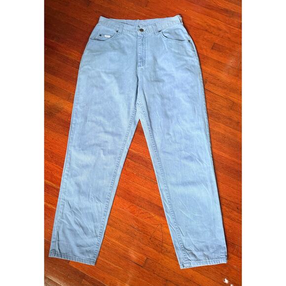 Vintage 80's 90s Lee Periwinkle Blue High Waist Straight Leg Denim Mom Jeans Med - Picture 1 of 6